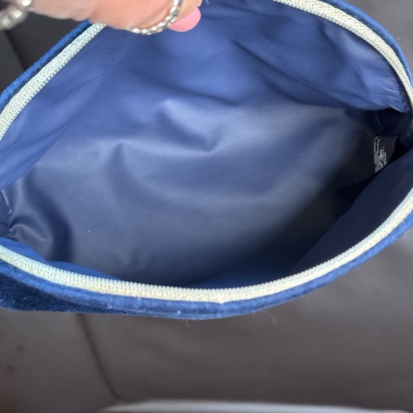 DIOR CD Logo Navy Velvet Cosmetic Makeup Bag Pouch - Picture 5 of 7